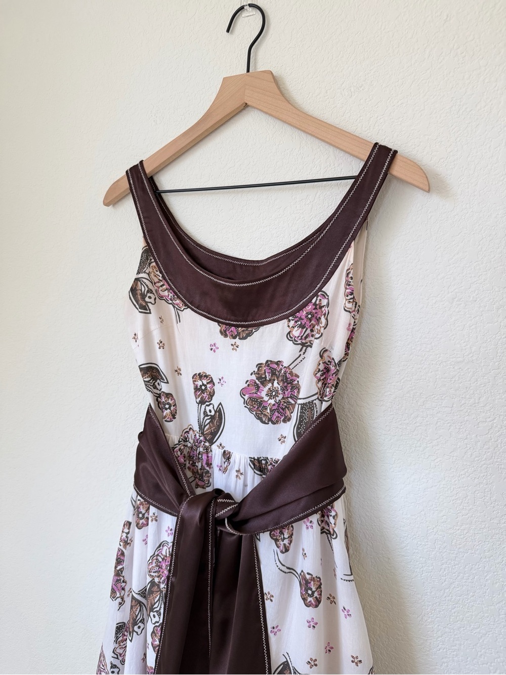 Chloé Y2K Floral Cottagecore Cotton Dress Belted Fit & Flare Sz 2 - Picture 11 of 16